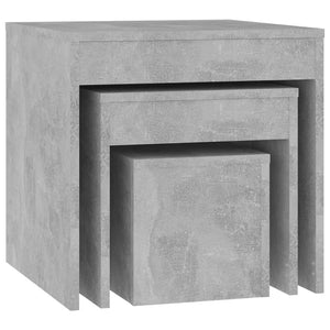 vidaXL Nesting Tables 3 pcs Concrete Grey Engineered Wood