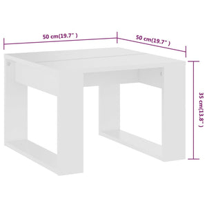 vidaXL Side Table White 50x50x35 cm Engineered Wood