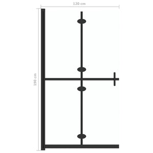 vidaXL Foldable Walk-in Shower Wall Transparent ESG Glass 120x190 cm