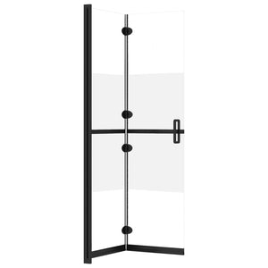 vidaXL Foldable Walk-in Shower Wall Half Frosted ESG Glass 70x190 cm