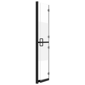 vidaXL Foldable Walk-in Shower Wall Half Frosted ESG Glass 70x190 cm