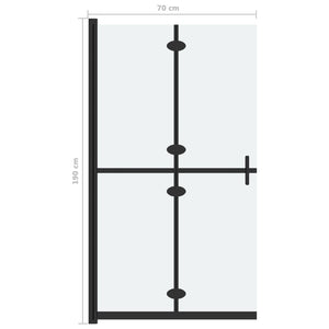 vidaXL Foldable Walk-in Shower Wall Frosted ESG Glass 70x190 cm