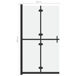 vidaXL Foldable Walk-in Shower Wall Frosted ESG Glass 90x190 cm