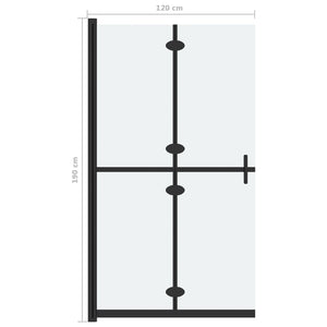 vidaXL Foldable Walk-in Shower Wall Frosted ESG Glass 120x190 cm