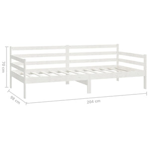 vidaXL Day Bed without Mattress White Solid Wood Pine 90x200cm