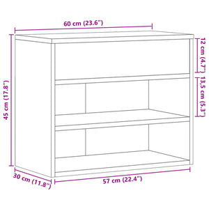 vidaXL Shoe Bench White 60x30x45 cm Engineered Wood