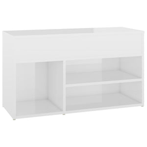 vidaXL Shoe Bench High Gloss White 80x30x45 cm Engineered Wood