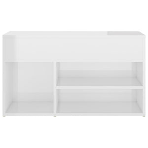 vidaXL Shoe Bench High Gloss White 80x30x45 cm Engineered Wood