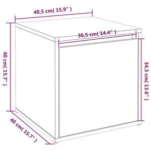 vidaXL Box Drawer High Gloss White 40.5x40x40 cm Engineered Wood