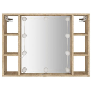 vidaXL Mirror Cabinet with LED Sonoma Oak 76x15x55 cm