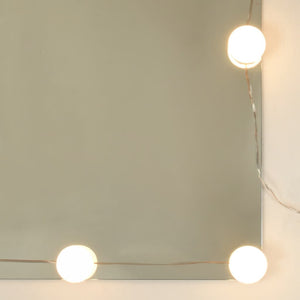 vidaXL Mirror Cabinet with LED High Gloss White 76x15x55 cm