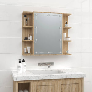 vidaXL Mirror Cabinet with LED Sonoma Oak 70x16.5x60 cm