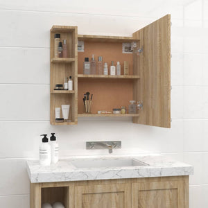 vidaXL Mirror Cabinet with LED Sonoma Oak 70x16.5x60 cm