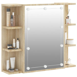 vidaXL Mirror Cabinet with LED Sonoma Oak 70x16.5x60 cm