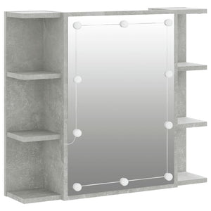 vidaXL Mirror Cabinet with LED Concrete Grey 70x16.5x60 cm