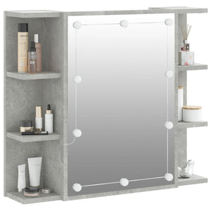 vidaXL Mirror Cabinet with LED Concrete Grey 70x16.5x60 cm