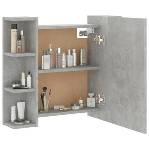 vidaXL Mirror Cabinet with LED Concrete Grey 70x16.5x60 cm