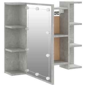 vidaXL Mirror Cabinet with LED Concrete Grey 70x16.5x60 cm