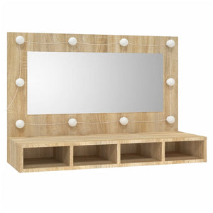 vidaXL Mirror Cabinet with LED Sonoma Oak 90x31.5x62 cm