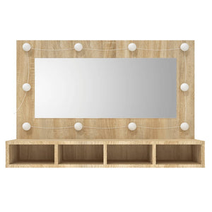 vidaXL Mirror Cabinet with LED Sonoma Oak 90x31.5x62 cm