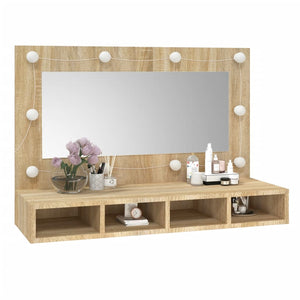 vidaXL Mirror Cabinet with LED Sonoma Oak 90x31.5x62 cm