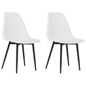 vidaXL Dining Chairs 2 pcs White PP