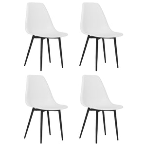 vidaXL Dining Chairs 4 pcs White PP