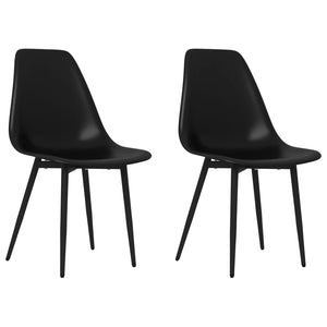 vidaXL Dining Chairs 2 pcs Black PP