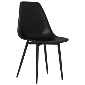 vidaXL Dining Chairs 2 pcs Black PP