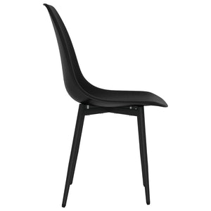 vidaXL Dining Chairs 2 pcs Black PP