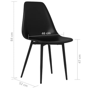 vidaXL Dining Chairs 4 pcs Black PP