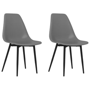 vidaXL Dining Chairs 2 pcs Grey PP