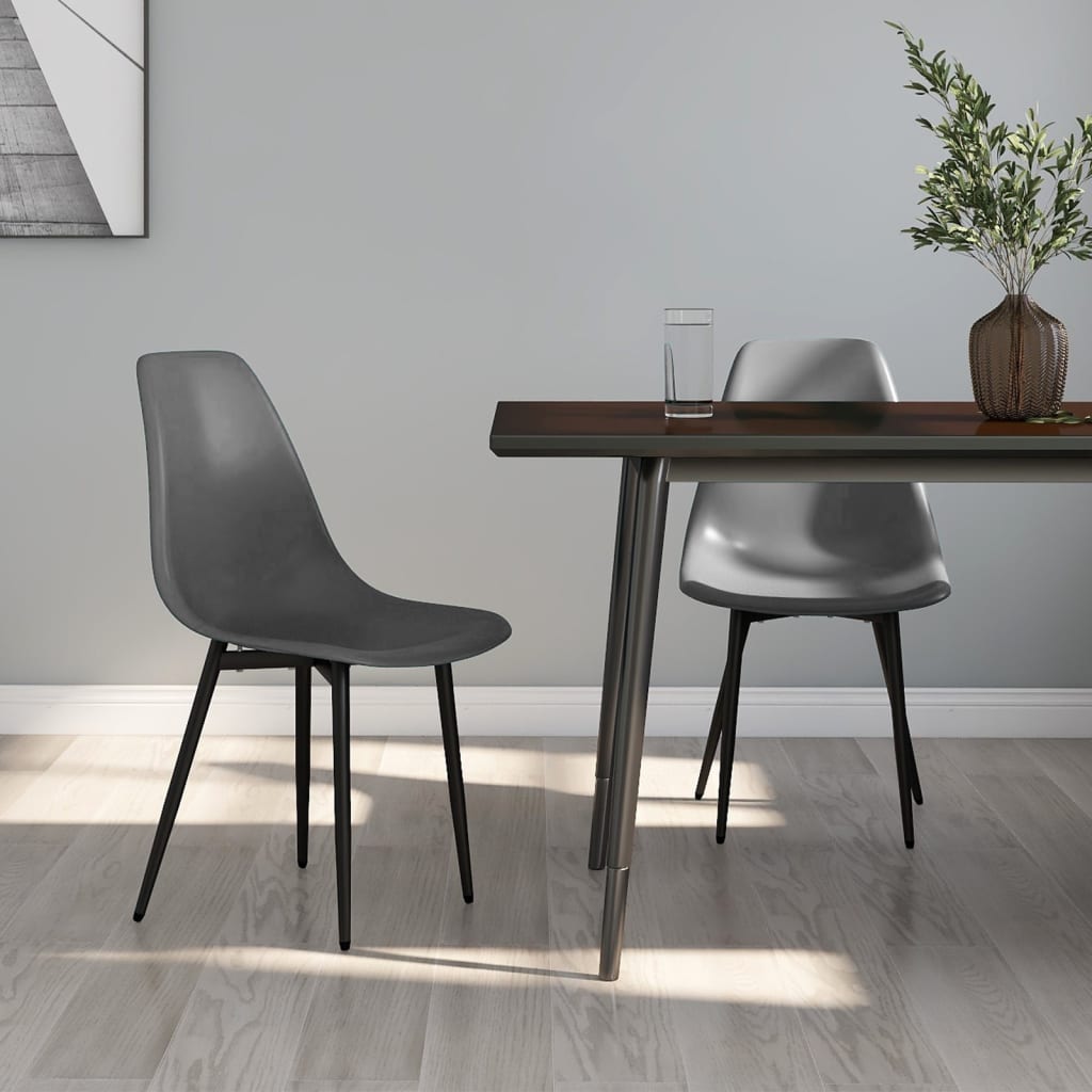 vidaXL Dining Chairs 2 pcs Grey PP