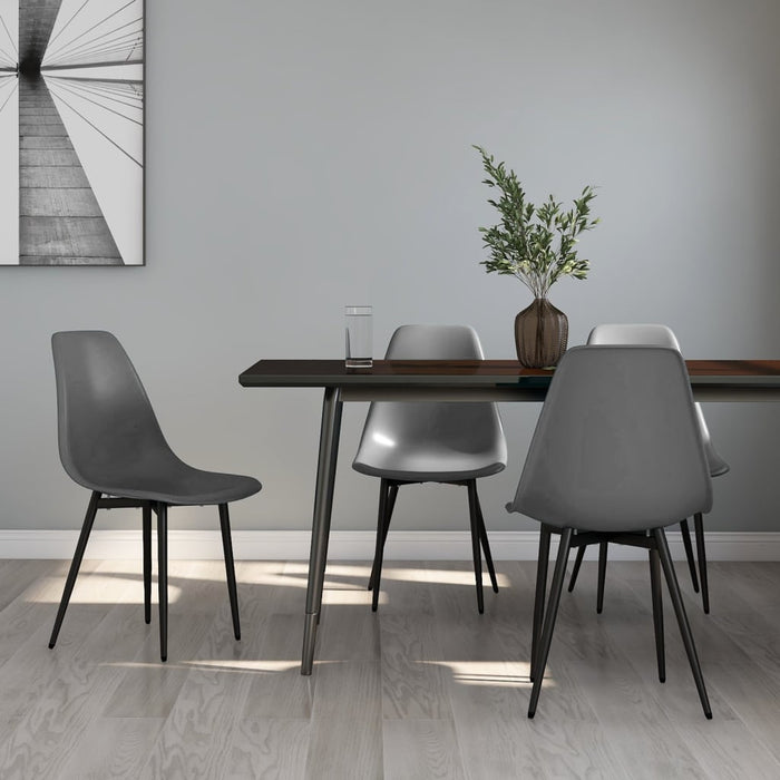 vidaXL Dining Chairs 4 pcs Grey PP