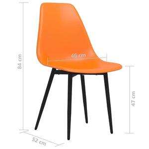 vidaXL Dining Chairs 2 pcs Orange PP