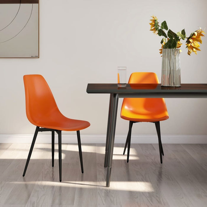 vidaXL Dining Chairs 2 pcs Orange PP