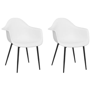 vidaXL Dining Chairs 2 pcs White PP