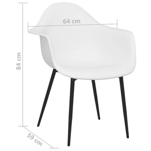 vidaXL Dining Chairs 2 pcs White PP