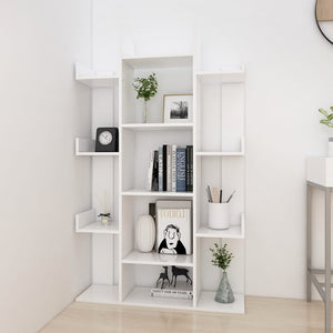 vidaXL Book Cabinet White 86x25.5x140 cm Engineered Wood