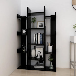 vidaXL Book Cabinet Black 86x25.5x140 cm Engineered Wood