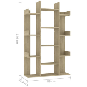 vidaXL Book Cabinet Sonoma Oak 86x25.5x140 cm Engineered Wood