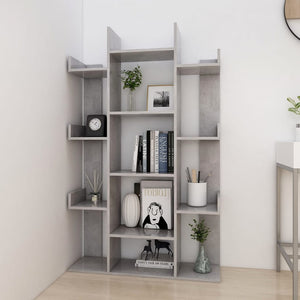 vidaXL Book Cabinet Concrete Grey 86x25.5x140 cm Engineered Wood