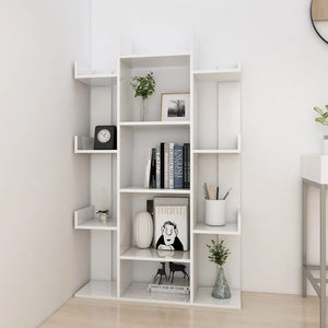 vidaXL Book Cabinet High Gloss White 86x25.5x140 cm Engineered Wood