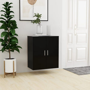 vidaXL Shoe Cabinet Black 60x35x70 cm Engineered Wood