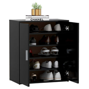 vidaXL Shoe Cabinet Black 60x35x70 cm Engineered Wood