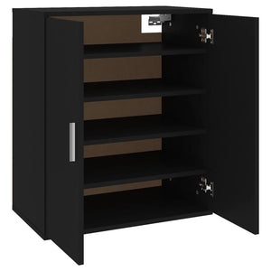 vidaXL Shoe Cabinet Black 60x35x70 cm Engineered Wood