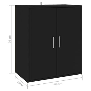 vidaXL Shoe Cabinet Black 60x35x70 cm Engineered Wood