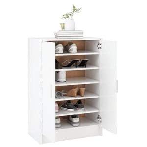 vidaXL Shoe Cabinet White 60x35x92 cm Engineered Wood