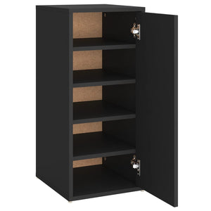 vidaXL Shoe Cabinet Black 32x35x70 cm Engineered Wood