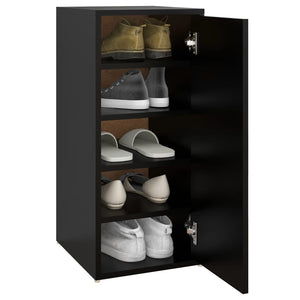 vidaXL Shoe Cabinet Black 32x35x70 cm Engineered Wood